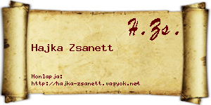 Hajka Zsanett névjegykártya
